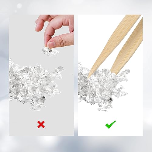 Miniatura 8 de KINNO - Escamas doradas color 2.5 imitación oro, plata, color 0 cobre real, 3 botellas de láminas metálicas para pintar artes y manualidades, arte