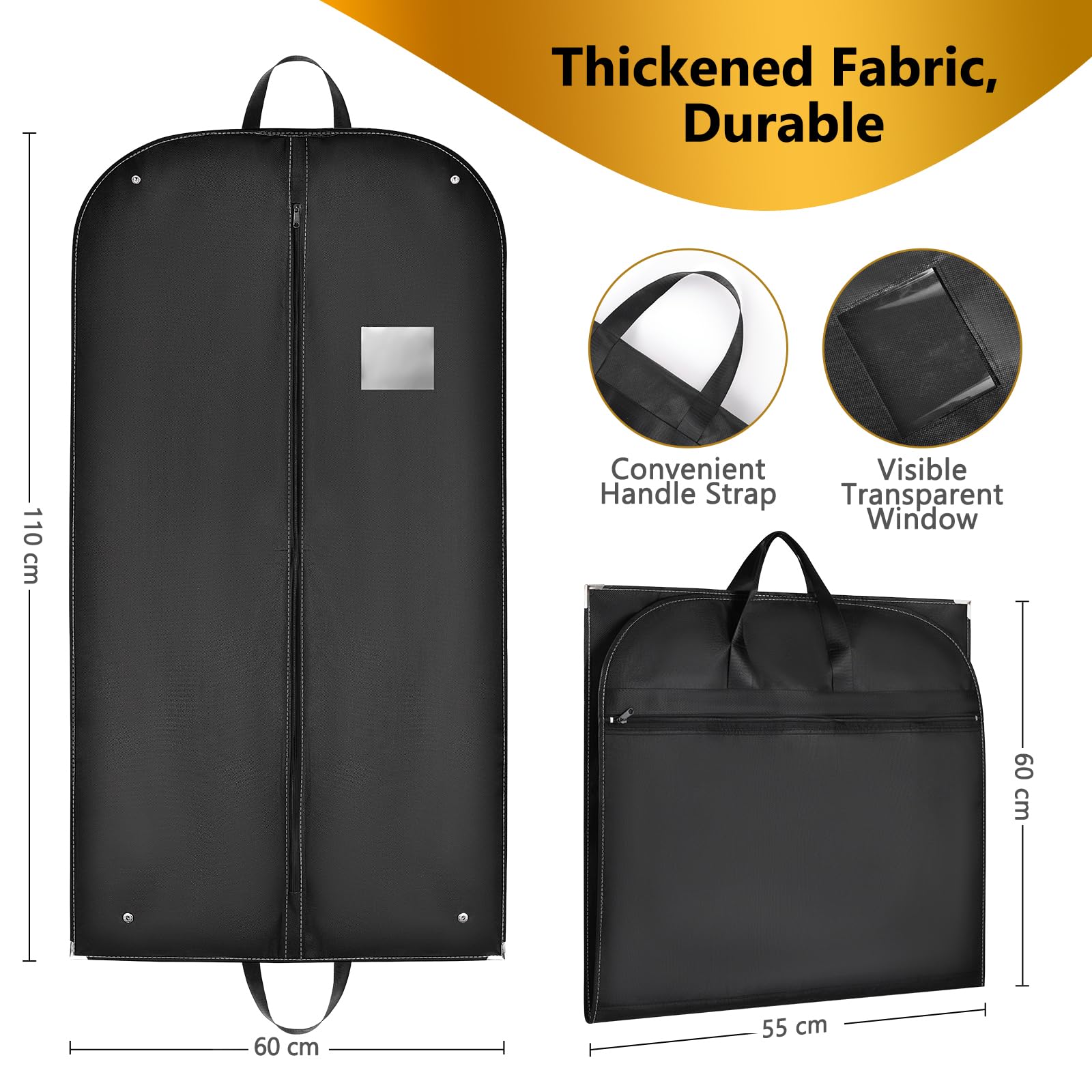 Borse Porta Abiti - 2 Pezzi Antipolvere 100x60cm Per Viaggi - Foto 3