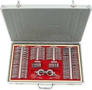 WUPYI 266pcs Optometry Box Trial Lens Case Set,Eye Protection Accessories Optical Trial Lens Set Metal Rim + 1 Pc Trial Frame+Aluminium Case,US Stock