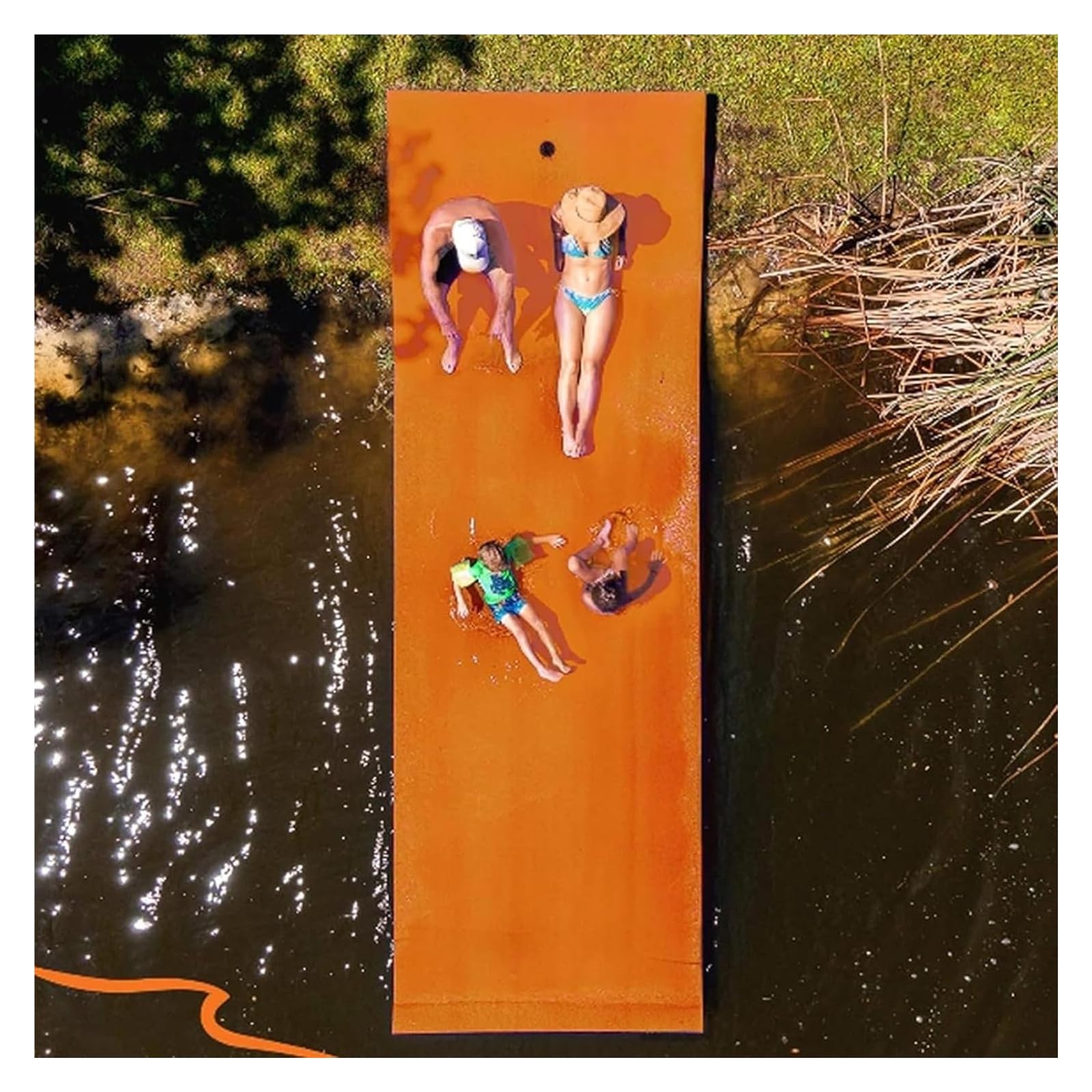 Alfombrilla de agua flotante para piscina de lago, almohadilla de espuma extragrande para actividades acuáticas al aire libre, 550 x 183 cm