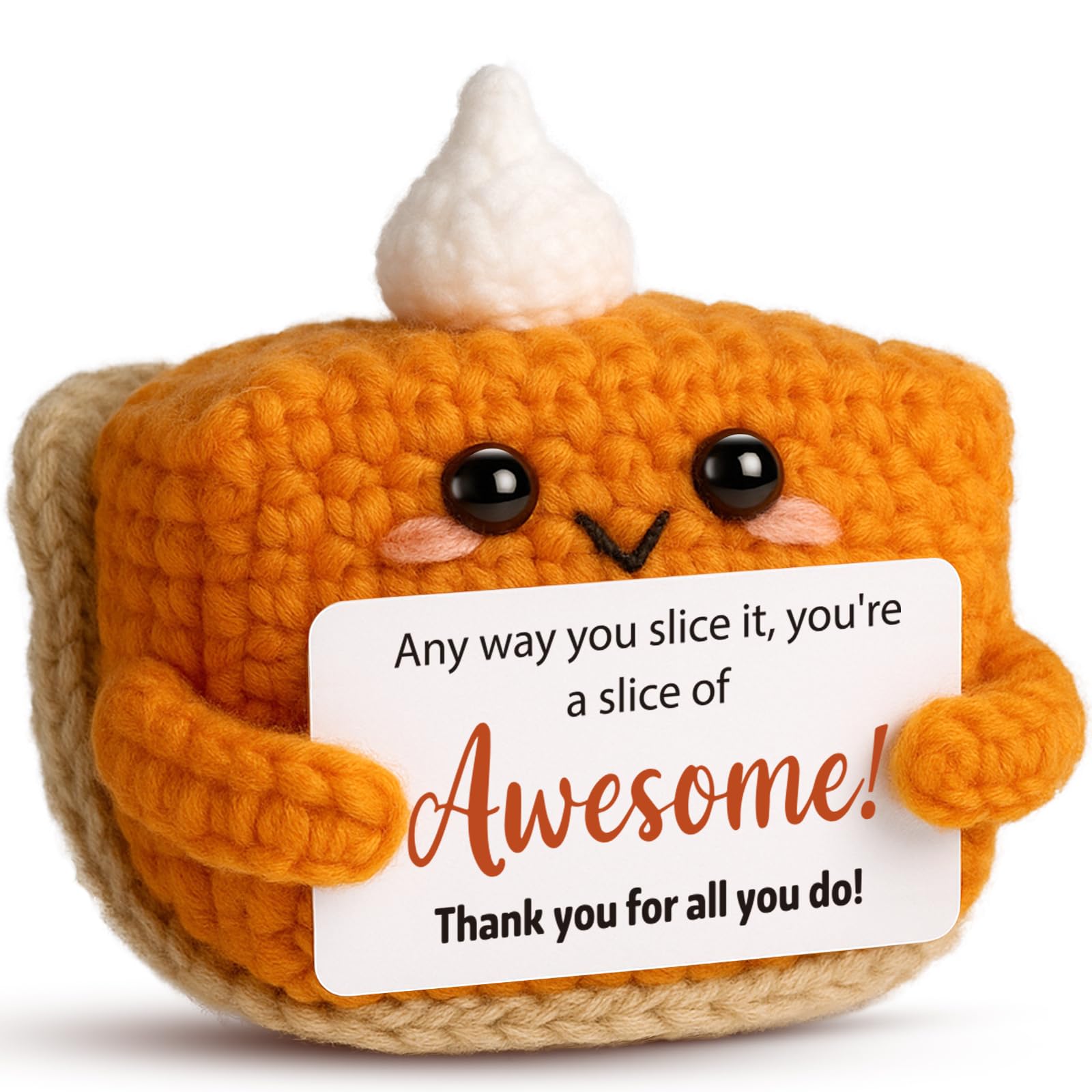 Crochet Pumpkin Pie &ndash; Fall Decor Handmade Knitted Mini Thank You Gift