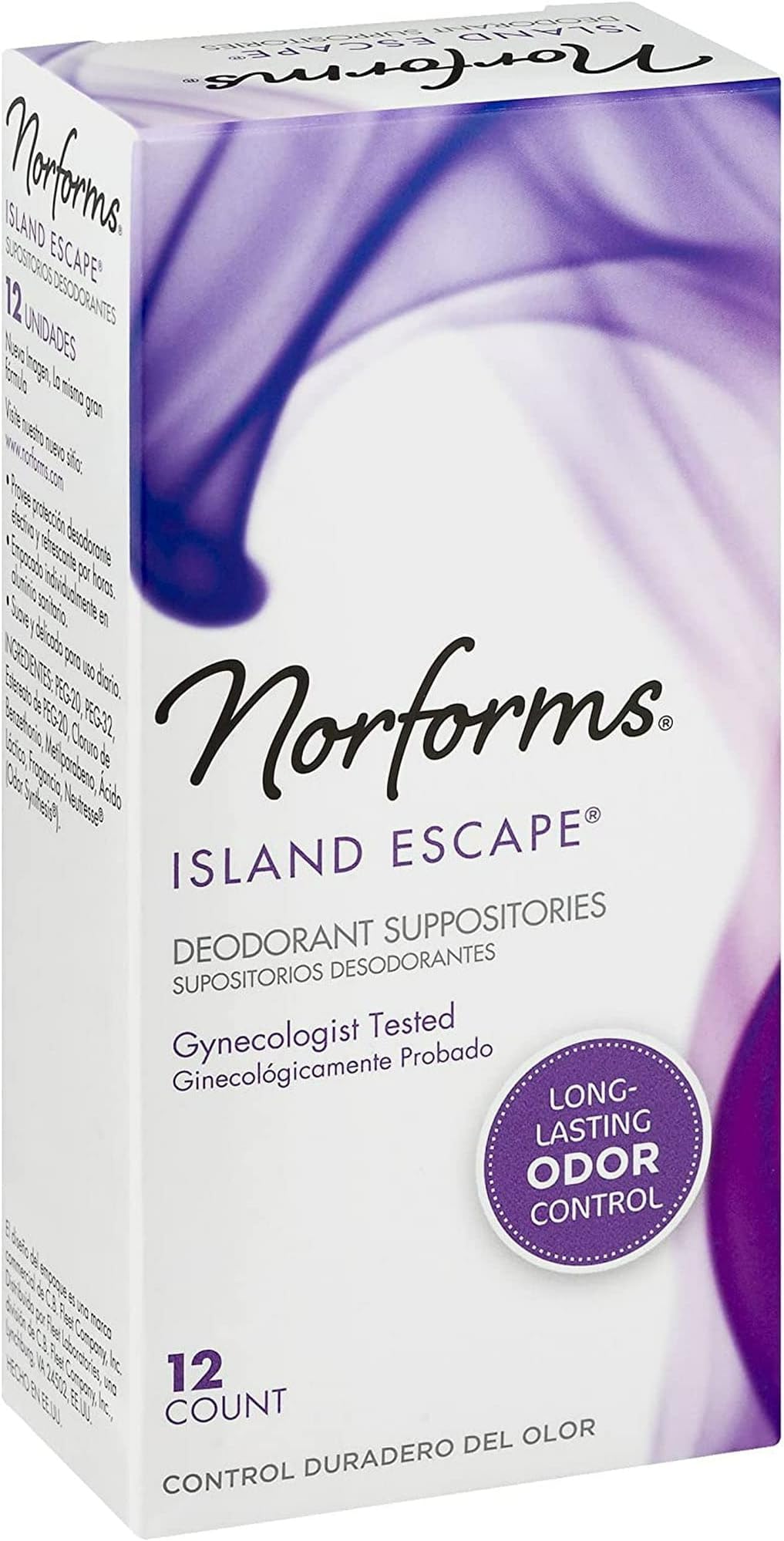 Norforms Feminine Deodorant Suppositories Island Escape 12-Count by Norforms