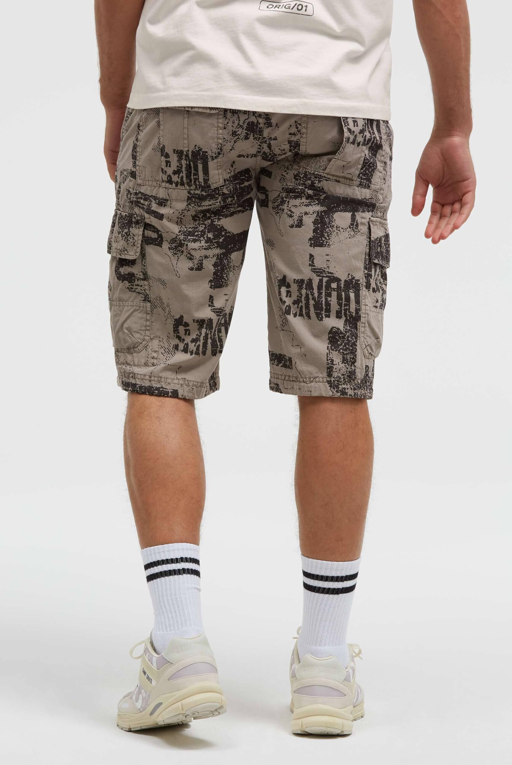 Camp David Herren Cargo Shorts mit All Over Print