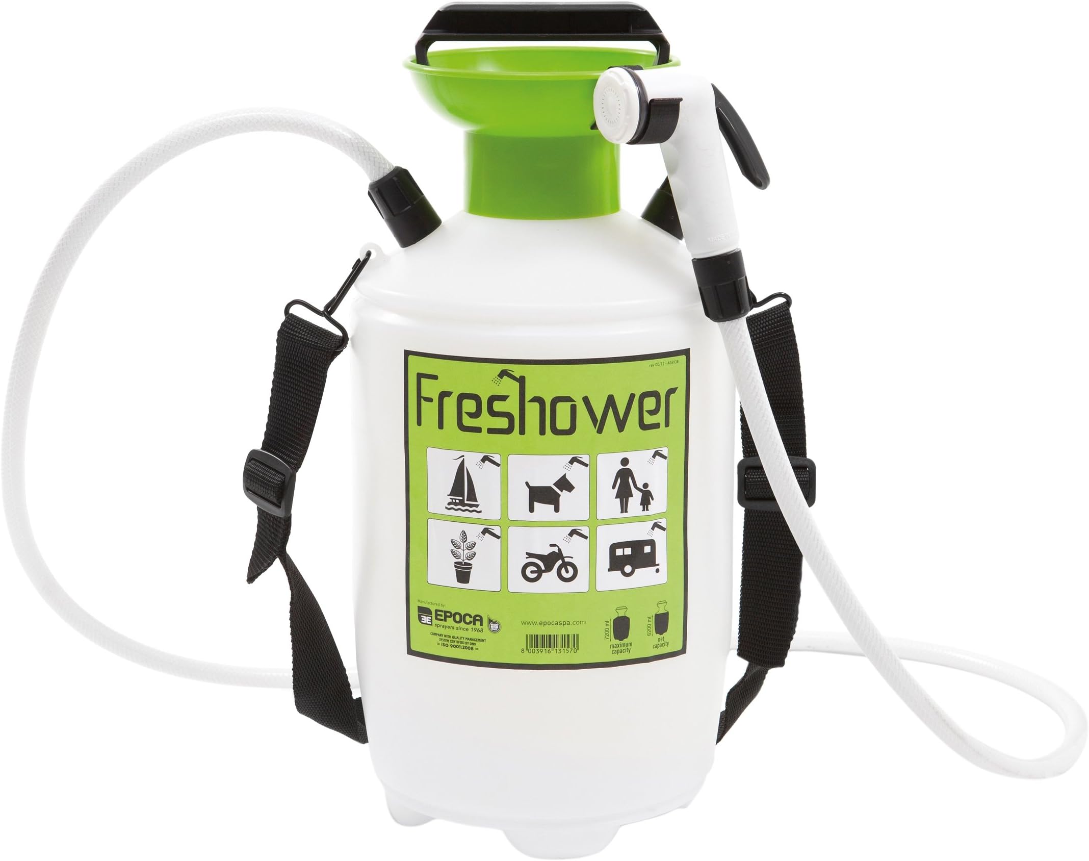 Epocaspa Freshower 7 8311.S00 - Plastic Portable Shower, 7L, Transparent, Green and Black