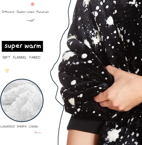 Miniatura 5 de Aemilas Manta con capucha  Cálida sudadera de manta Sherpa como regalo de cumpleaños para mujeres, madres y hombres, talla única