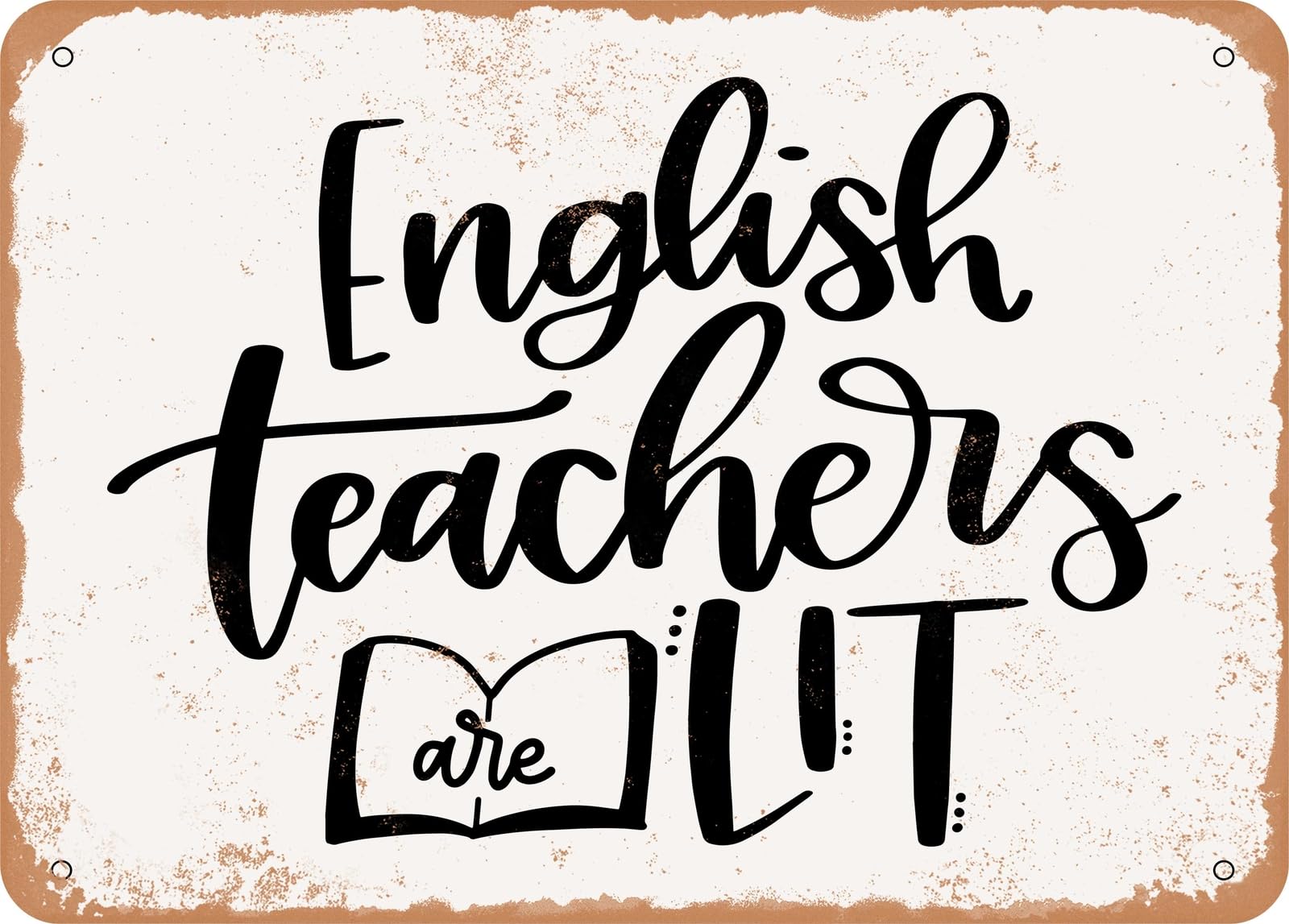 Miaomansenstore Metal Sign - English Teachers - Vintage Look Sign Home Decor