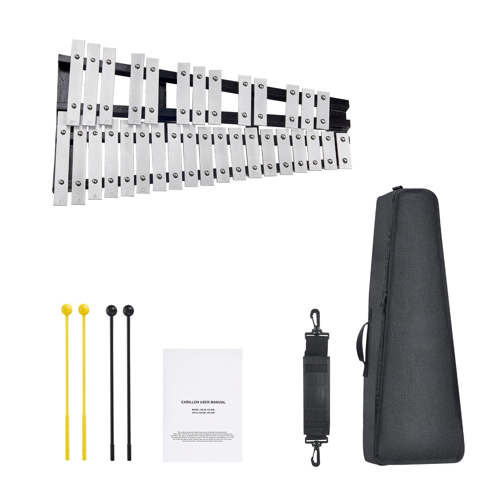 Happybuy Professional 32 Note Glockenspiel Xylophone Kit with Extras