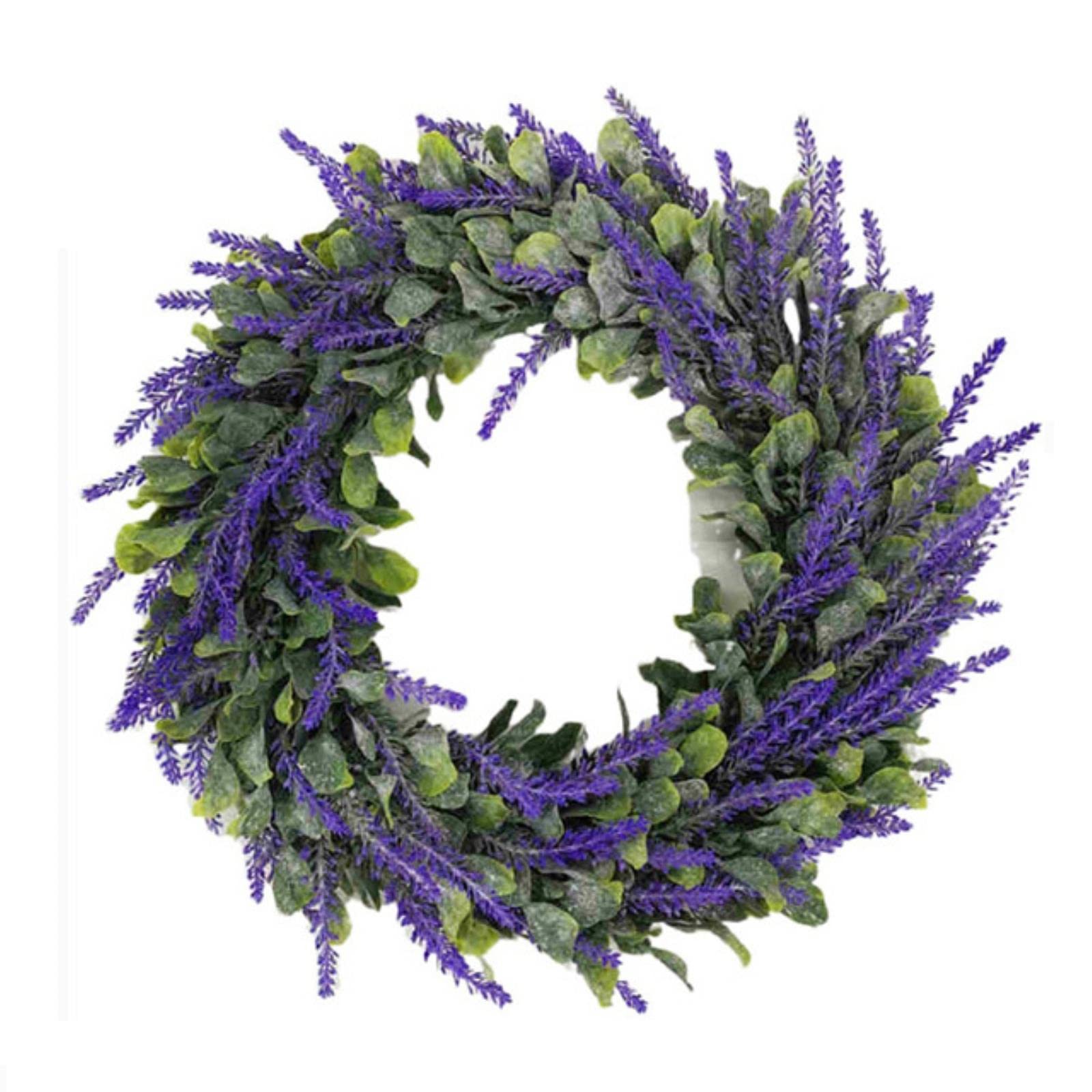 DIY Lavendel Krans Handgemaakte Natuurlijke Rotan Valentijnsdag Kunstbloem Kransen Vakantie Meubels Decorn voor Thuis Xmas Deur-b