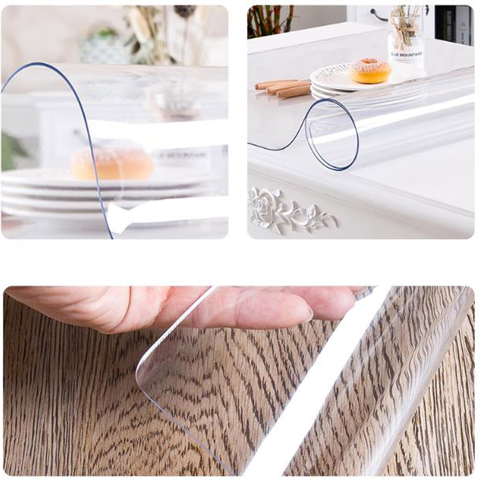 Tapis de chaise transparent pour protection du sol, antidérapant, résistant aux rayures, haute résistance aux chocs, glisse en douceur pour chaises de bureau, tapis protecteur durable transparent