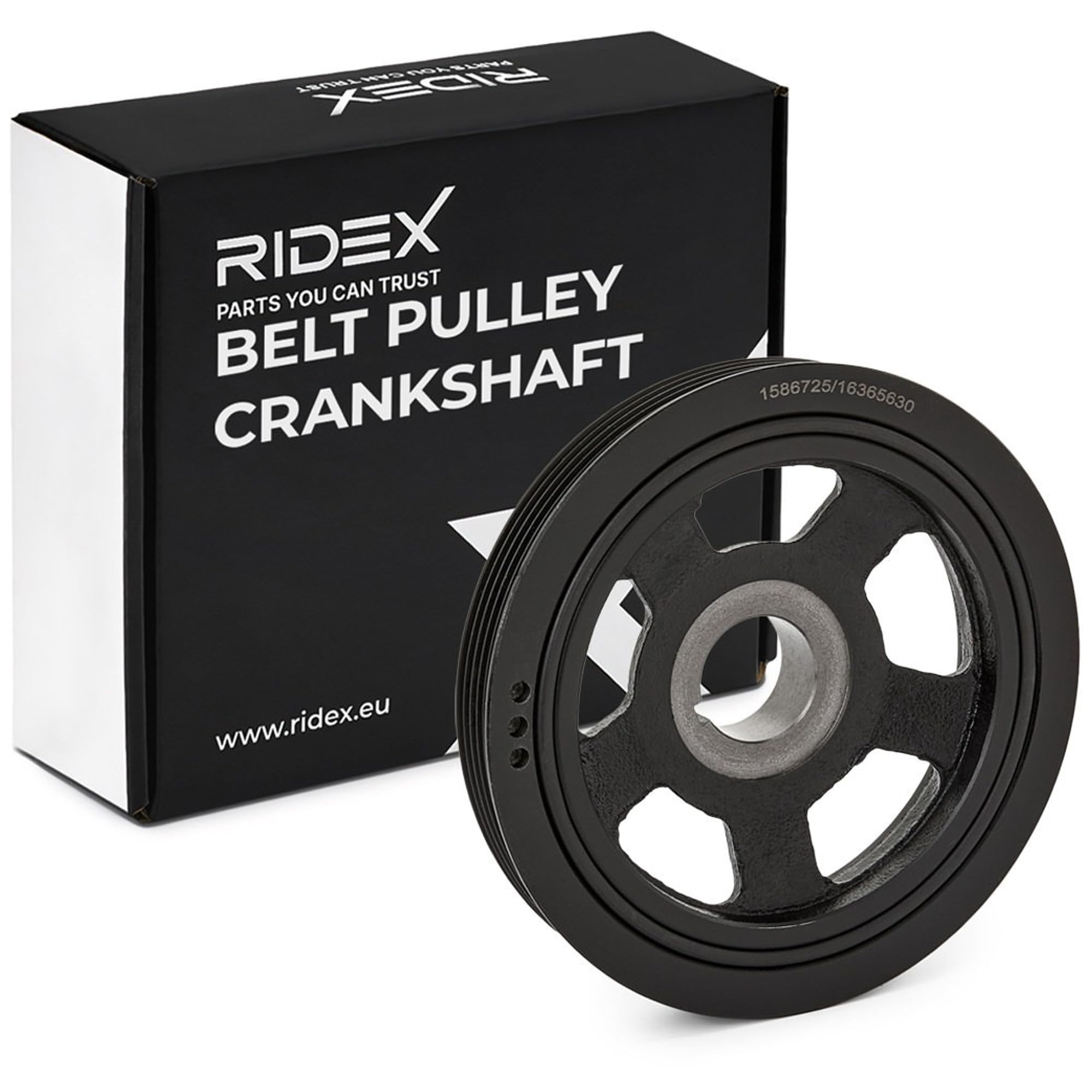 RIDEX 3213B0209 Puleggia cinghia albero a gomiti con accessori Compatibilità con HYUNDAI ix35 LM, EL, ELH