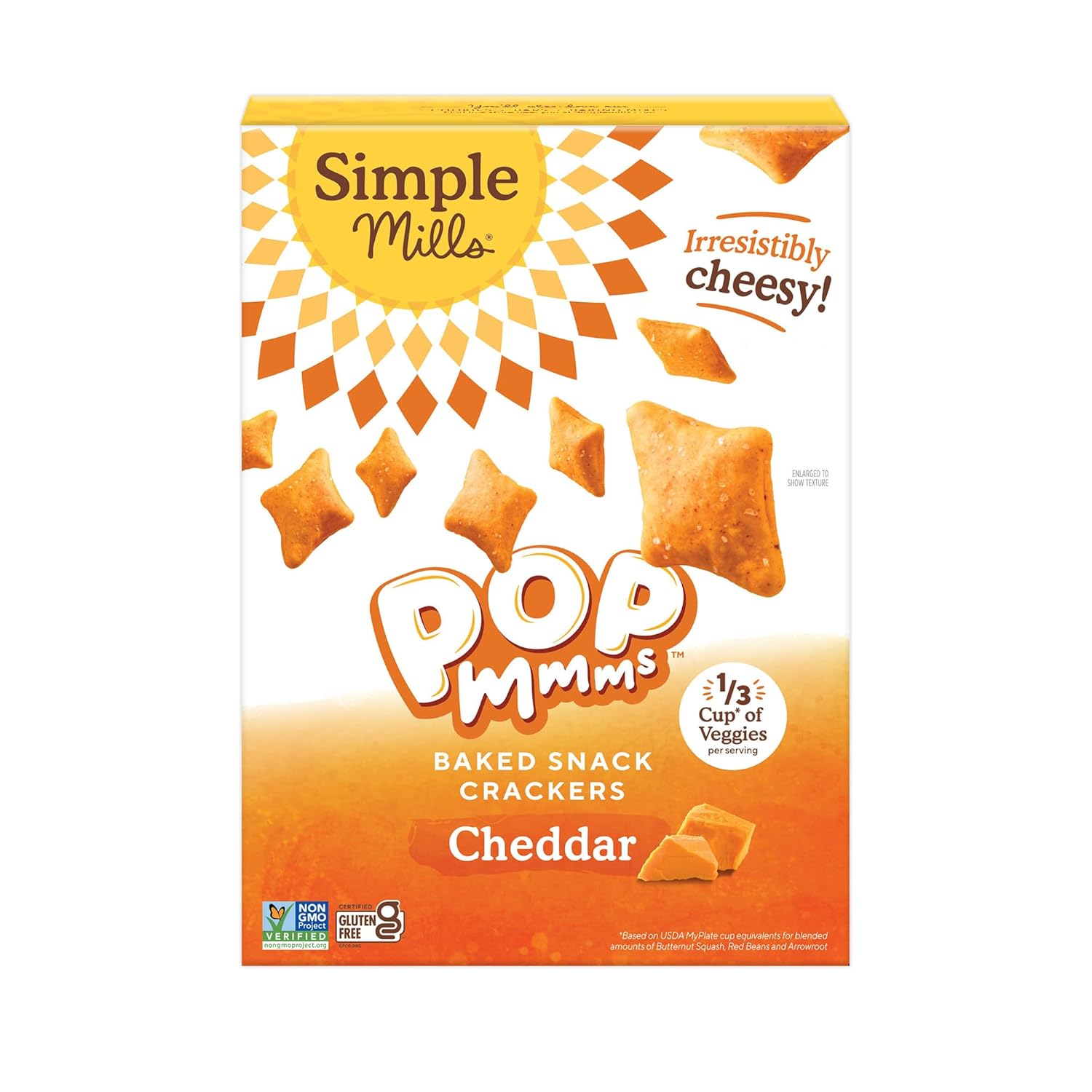Simple Mills Pop Mmms Cheddar Baked Snack Crackers, Gluten Free, 4 Ounce (Pack of 3) Simple Mills Pop Mmms Cheddar Baked Snack Crackers, Gluten Free, 4 Ounce (Pack of 3)