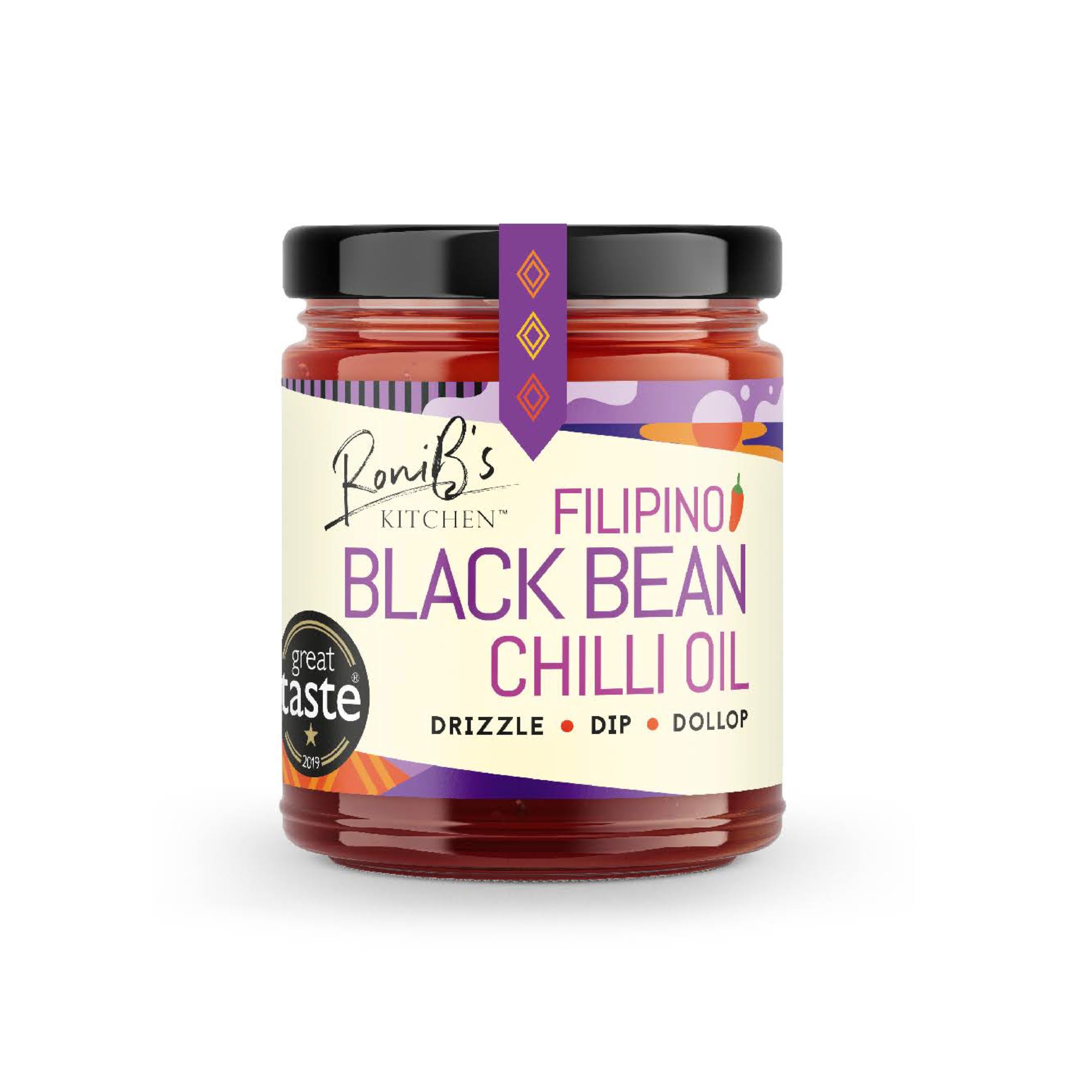 Black Bean Chilli Oil from RoniB’s Kitchen 190ml – Vegan, Award-Winning, Filipino Inspired Black Bean Chilli Oil for Dipping, Dressing and Cooking