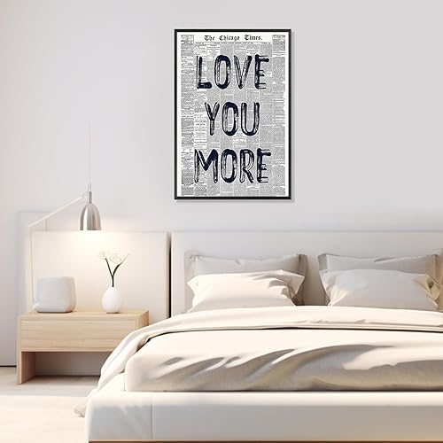 Miniatura 4 de FBKDVC Lienzo de periódico retro en blanco y negro, arte de pared, con cita azul de moda, póster minimalista para habitación preparada, impresiones