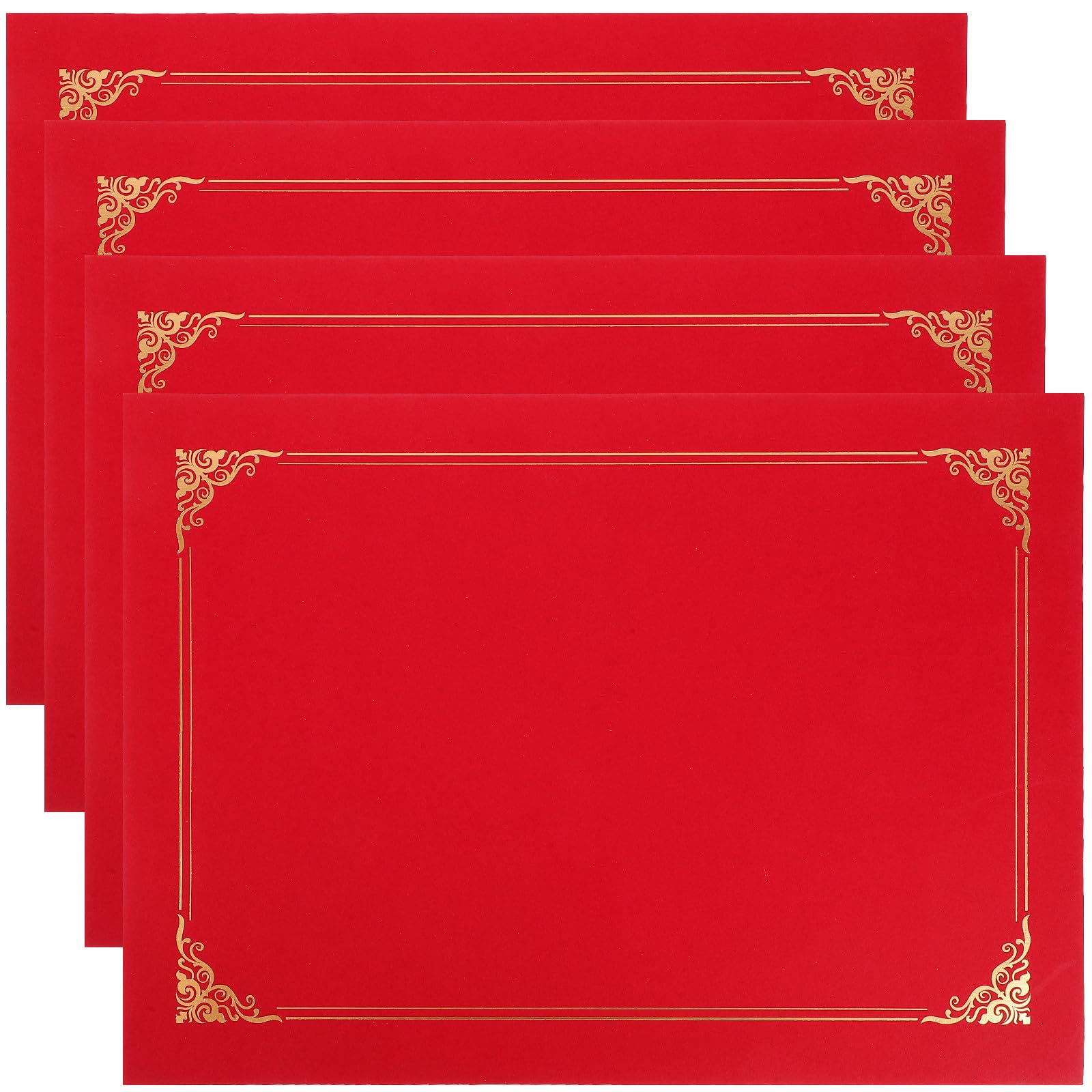 4 Pezzi Cartellina Porta Documenti Rosso A4 in Carta