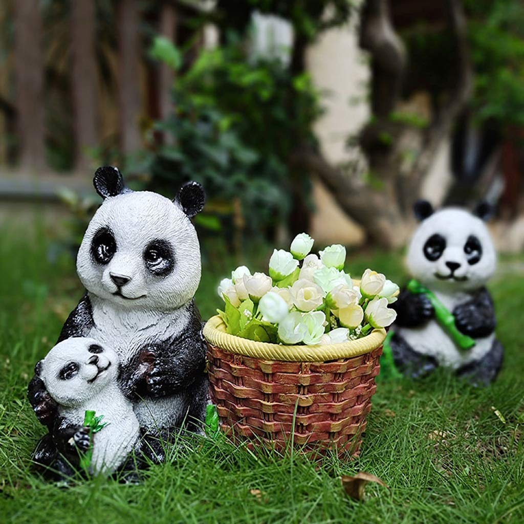 JJJ Ozdoby do dekoracji ogrodu na zewnątrz czerwona panda kwiat zbiornik willa balkon taras rośliny doniczkowe (kolor: B)