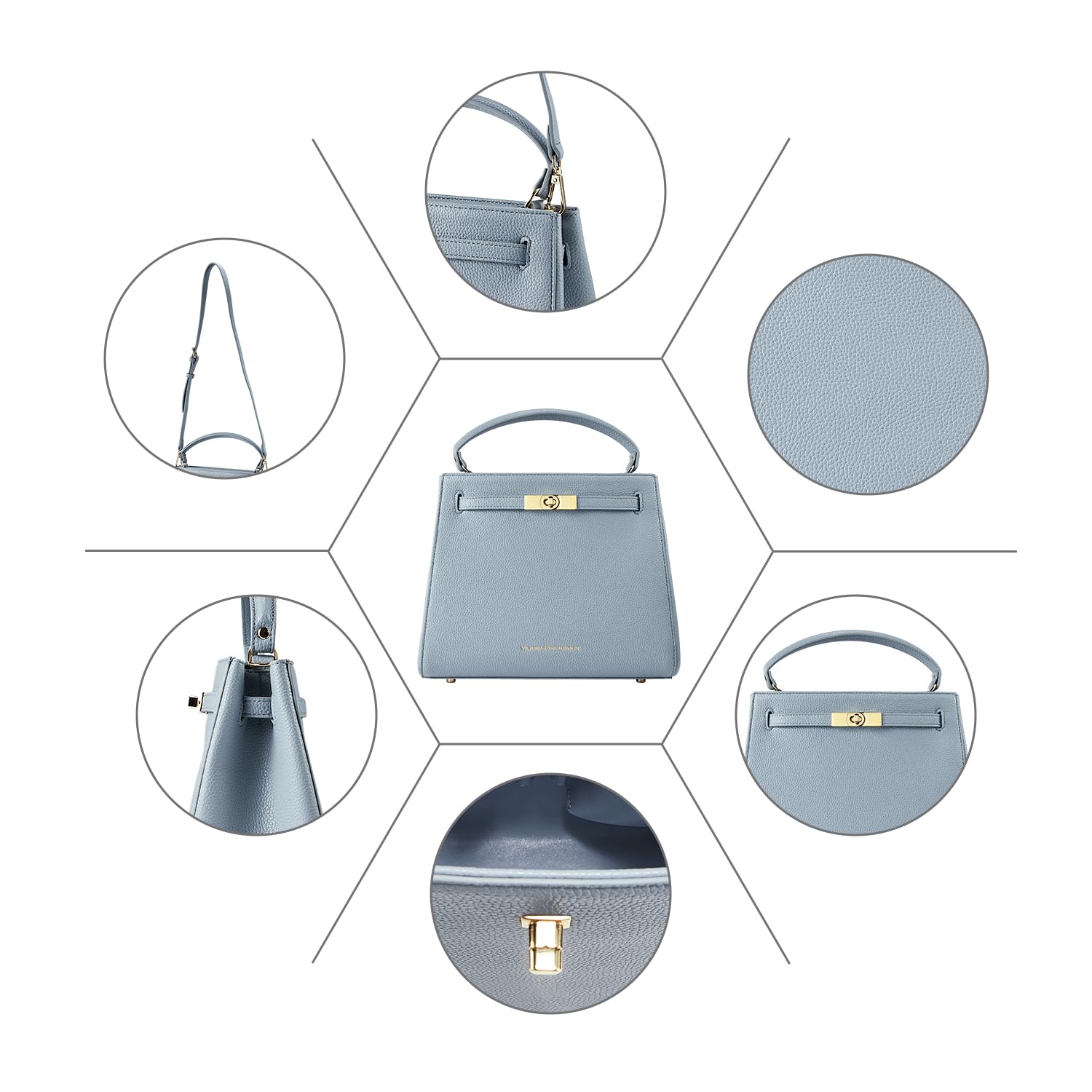 VICTORIA HYDE Damen Handtasche PU Leder Henkeltaschen Elegant Taschen Große Schultertasche Damen Tote Shopper mit Mehreren Fächern für Arbeit Schule Reisen