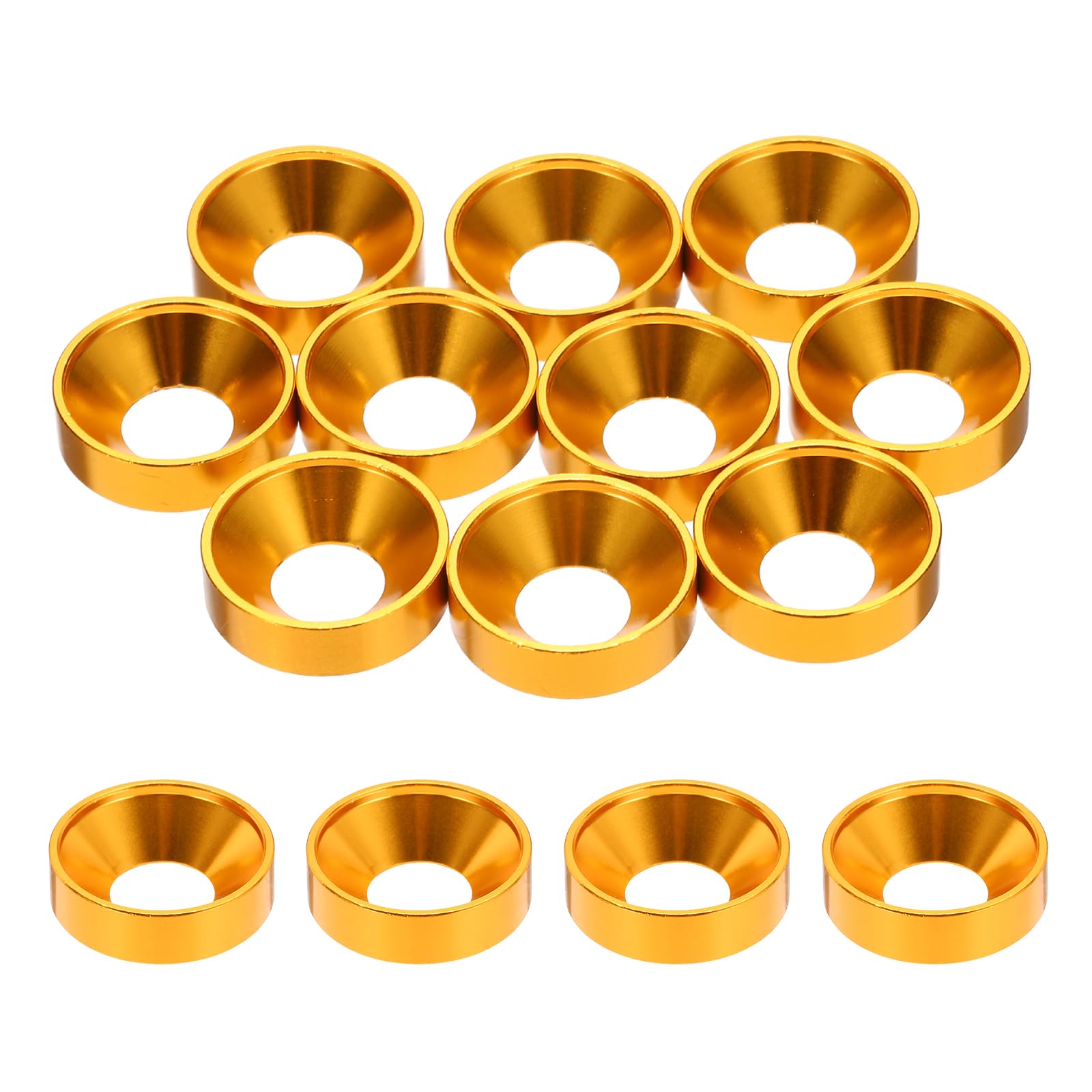 sourcing map 10pcs M8 Counterbore Washers, 18mm/0.71inch Aluminum Alloy for RC, Gold โ image 1