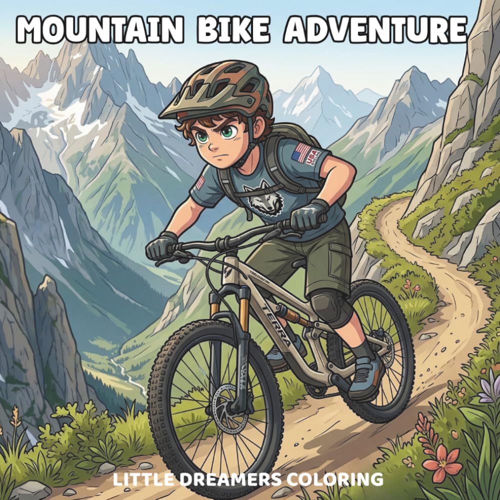 Mountain Bike Adventure: Mountain Bike Coloring Book for Kids and Families