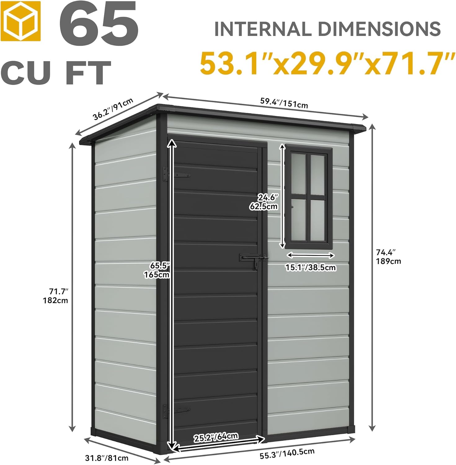 DWVO 6x4 FT Resin Storage Shed with Reinforced Floor, Outdoor Storage Shed with Lockable Door, Window and Vents, Waterproof Plastic Tool Storage for Garden, Backyard, Patio, Lawn(Blue-Gray+Black) DWVO 6x4 FT Resin Storage Shed with Reinforced Floor, Outdoor Storage Shed with Lockable Door, Window and Vents, Waterproof Plastic Tool Storage for Garden, Backyard, Patio, Lawn(Blue-Gray+Black)