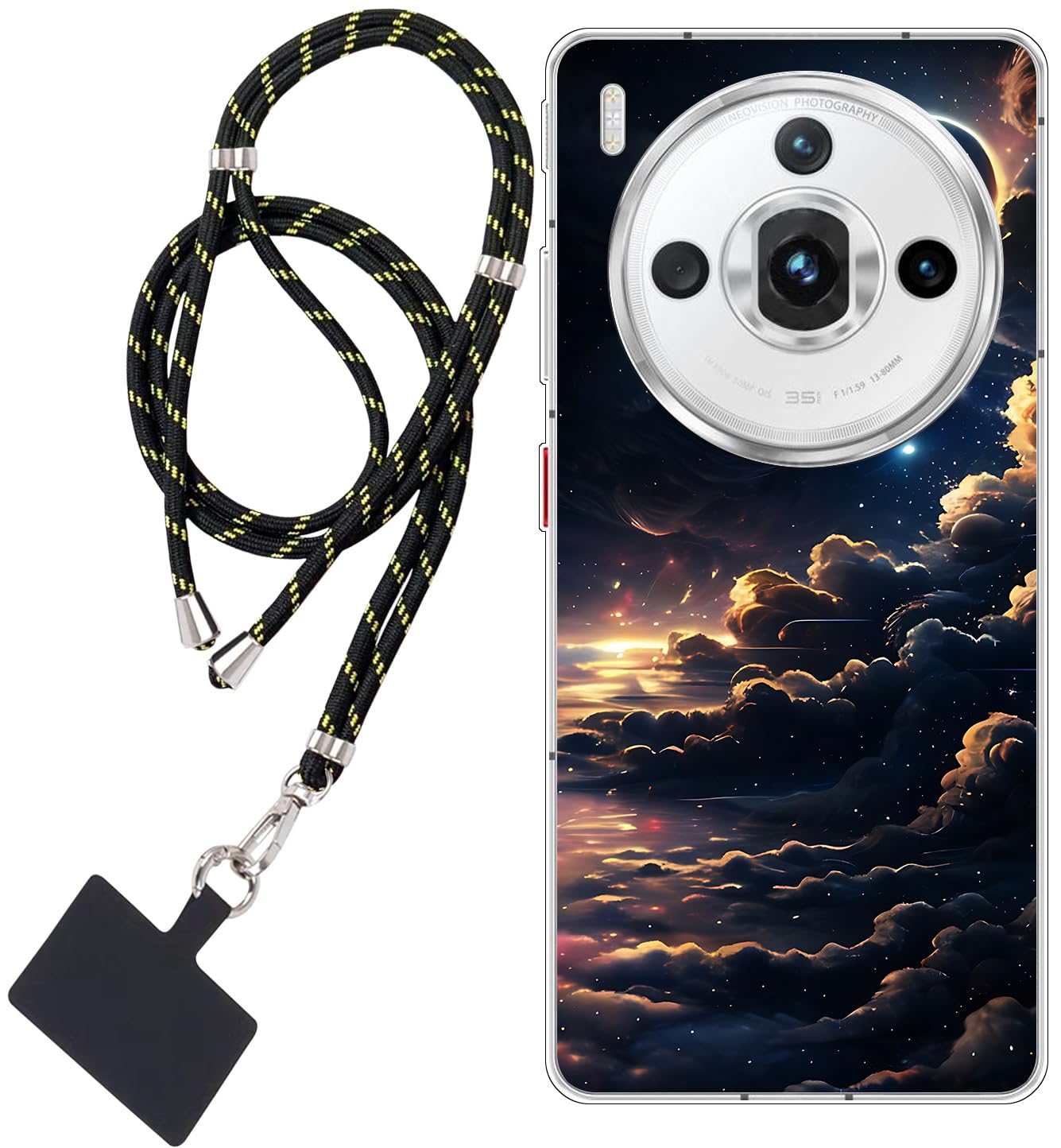Cover Compatibile con ZTE nubia Z60S Pro, Custodia Trasparente Silicone con Anello Ruotabile Cavalletto, Quattro Angoli Anti-Caduta Crystal Clear Case - Anello Argento