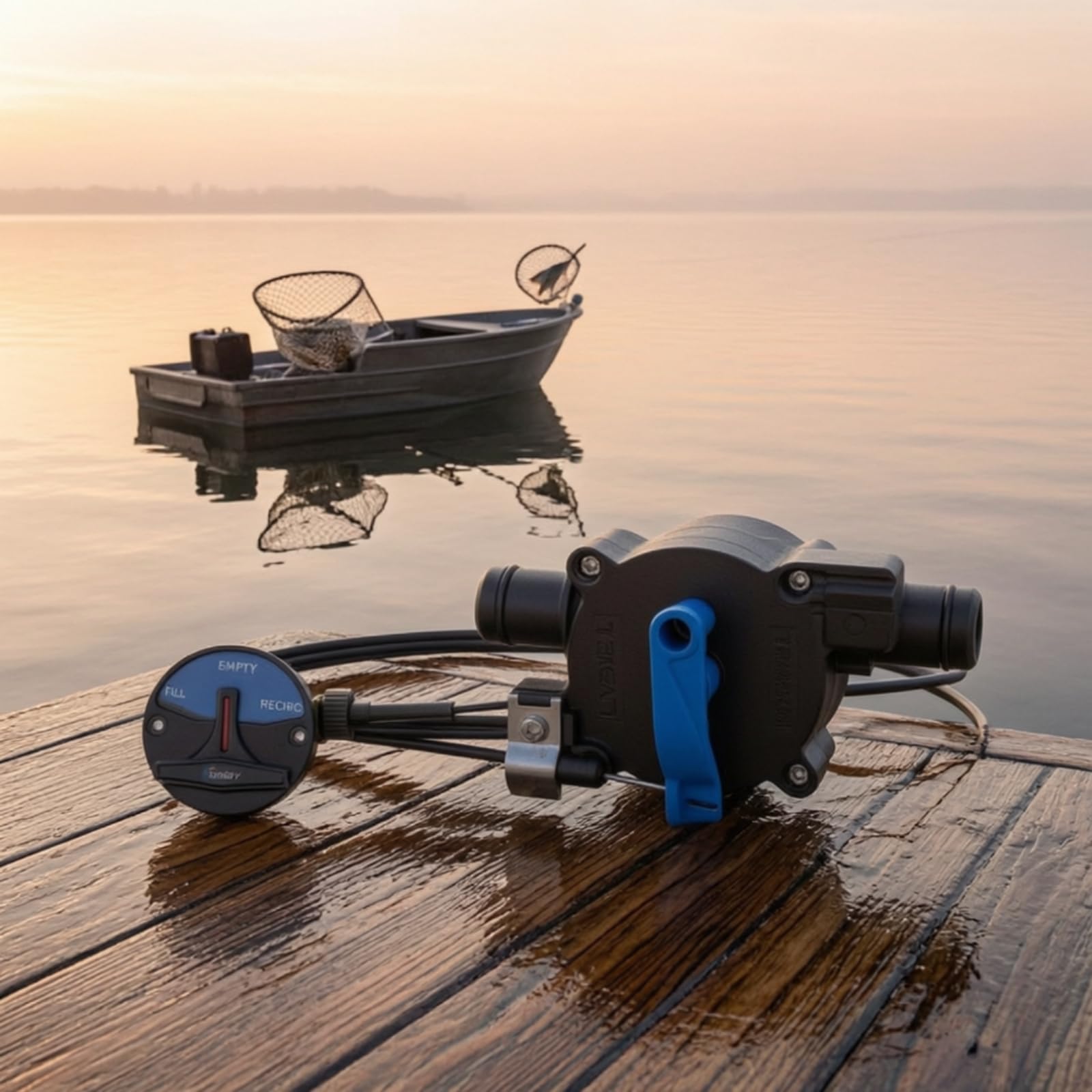 lebendfischbecken-ventil mit steuerkabel wasserbeständig Boot-umschaltventil mit bowdenzug stabil wegeventil für Angler, 3 Meter
