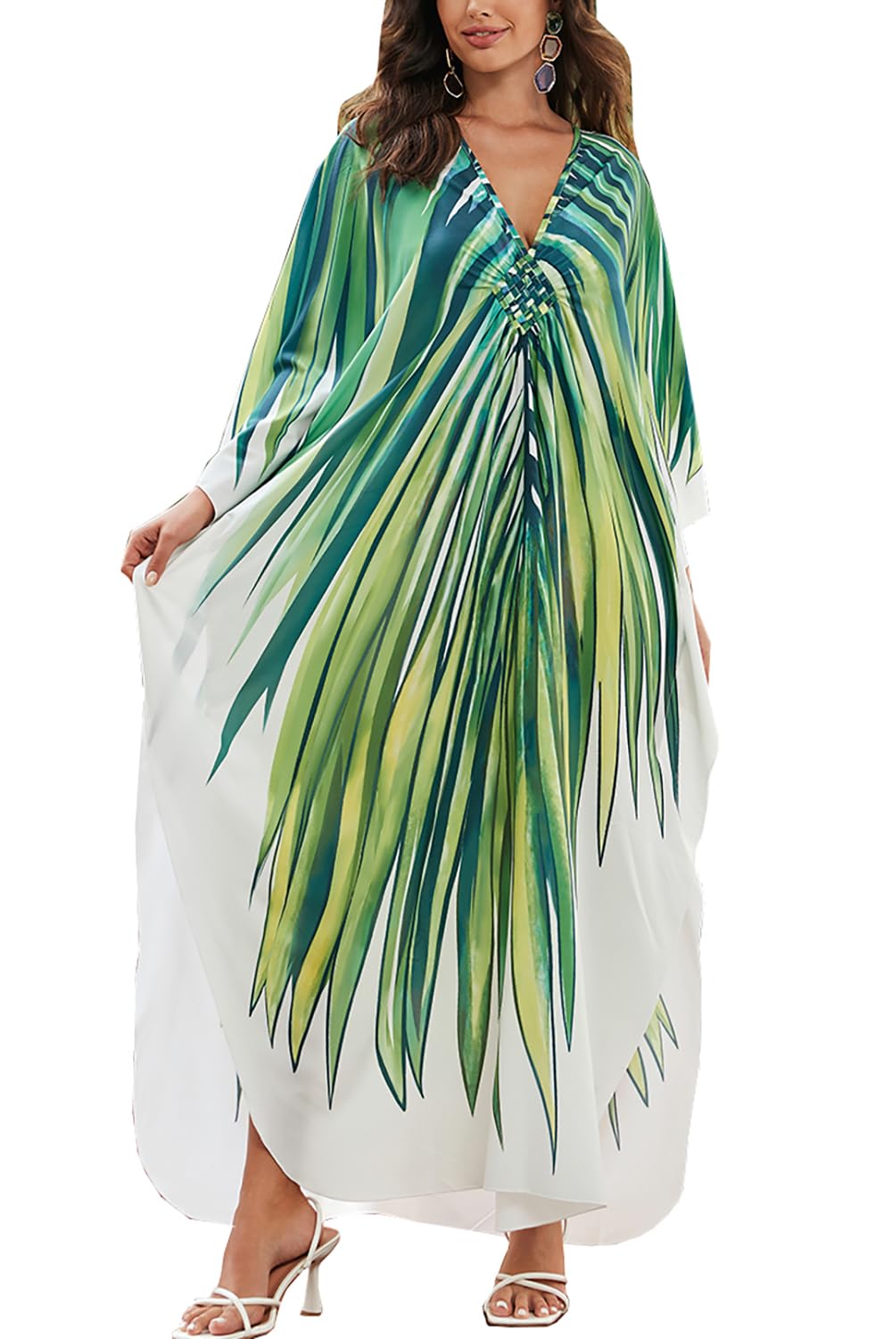 L-Peach Langes Kaftan-Nachthemd für Damen, geräumig, übergro