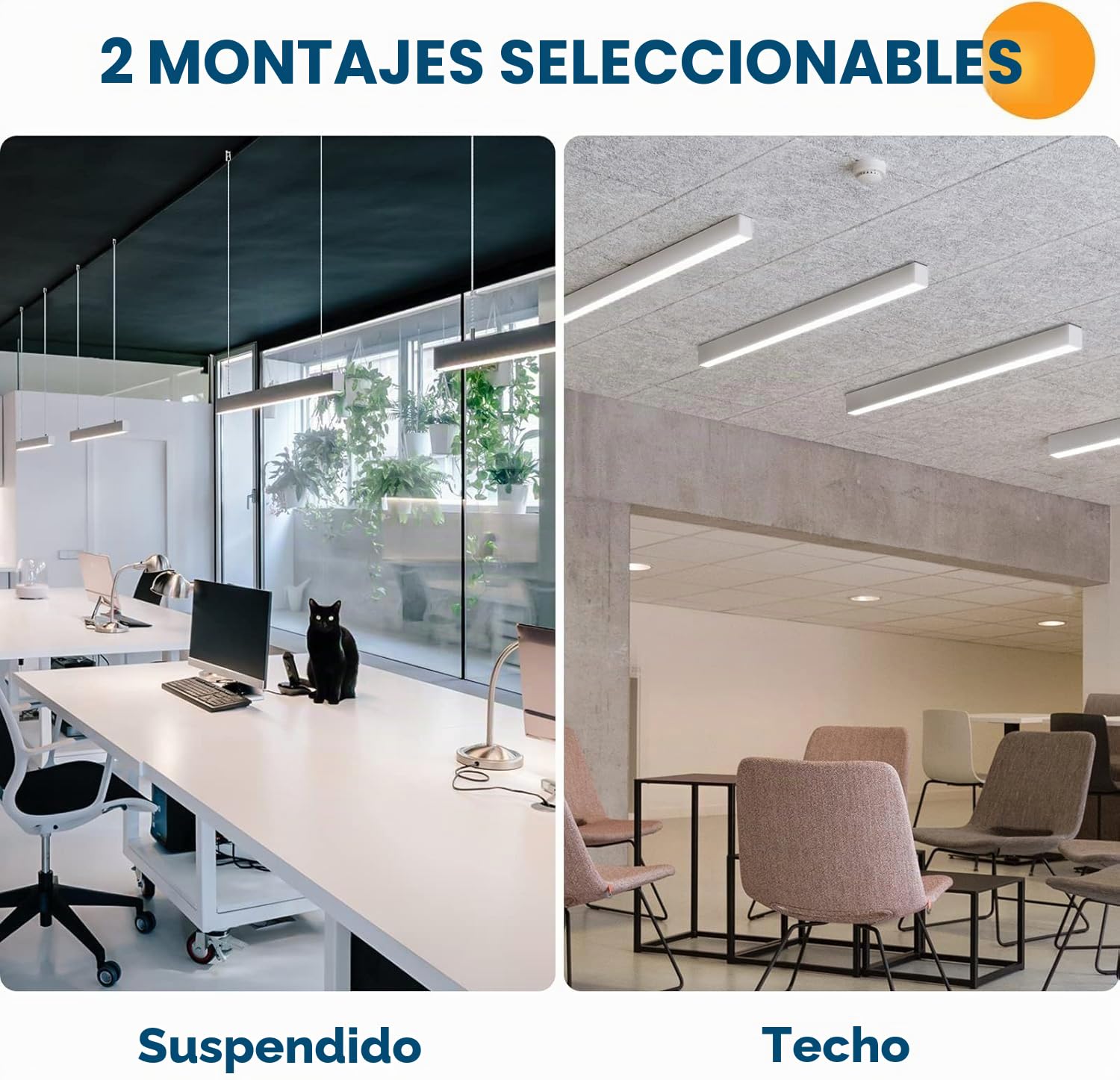 ledbox Lámpara colgante/superficie METRO, ampliable, 40W, 120cm, 3CCT, blanco, 3000-4000-6000K