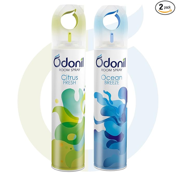 Odonil Room Air Freshner Spray – 440ml Combo (Pack of 2, 220ml each) | Citrus Fresh & Ocean Breeze | Nature Inspired Fragrance for Home & Office | Long Lasting Fragrance at Rs. 219