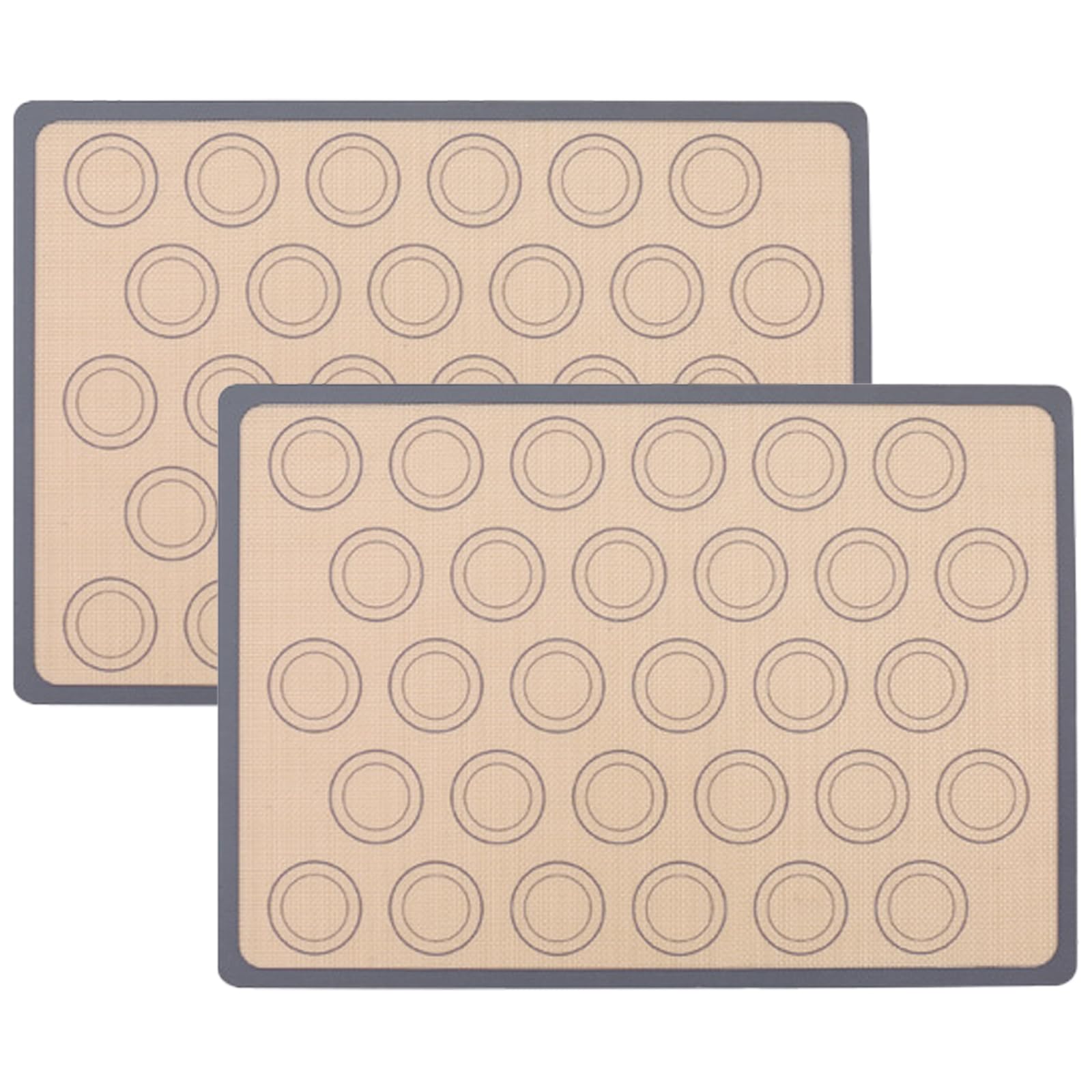 Tapis de Cuisson pour Macaron en Silicone Rectangulaire Gris 2 Pièces