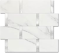 Vista 4 de Azulejos de Metro de Cocina Mate Despegar y Pegar Protector Contra Salpicaduras Azulejos Autoadhesivos para Pared de Baño Impermeables Paneles