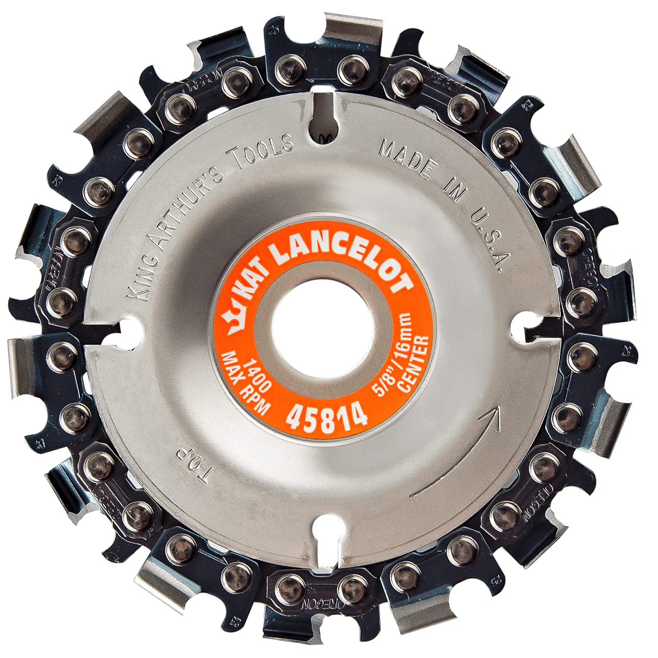 King Arthur's Tools Patented Lancelot 14 Tooth Circular Saw Blade Carving Disc for Woodworking, Removal, Cutting, and Shaping - 5/8” Bore, Fits Most Standard 4 1/2", 115-125mm Angle Grinders #45814