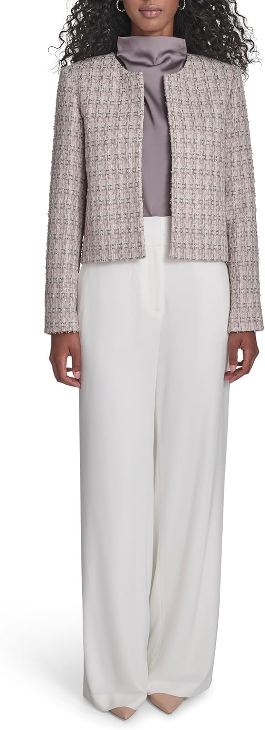 Calvin Klein Womens Shoulder Padding Open Front Jacket - Image 2