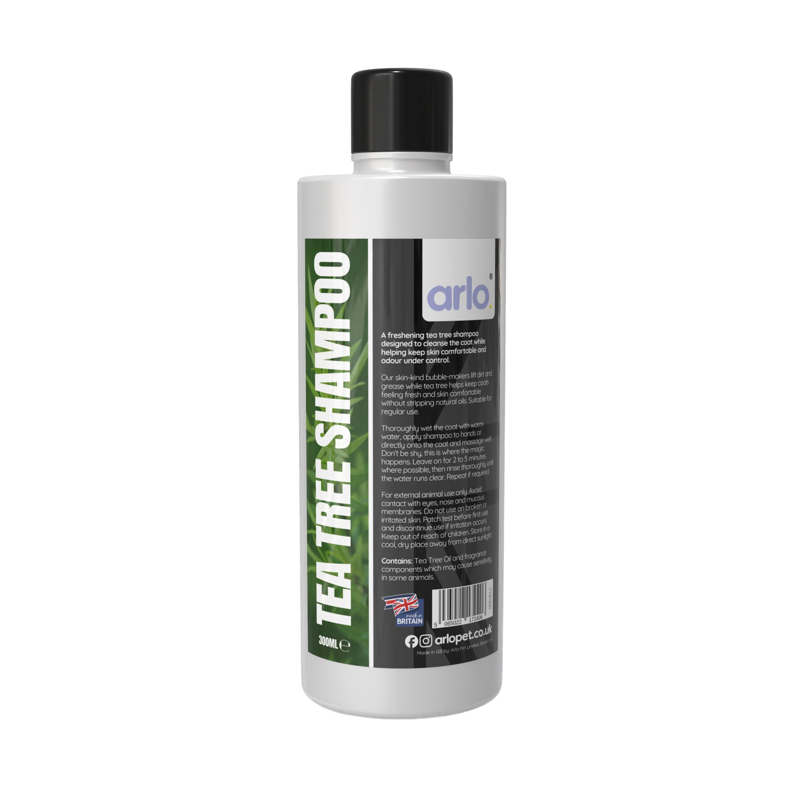Tea Tree Shampoo for Animals 300ml – Gentle Freshening Coat Cleanser – Helps Control Odour & Keep Skin Comfortable – Suitable for Regular Use