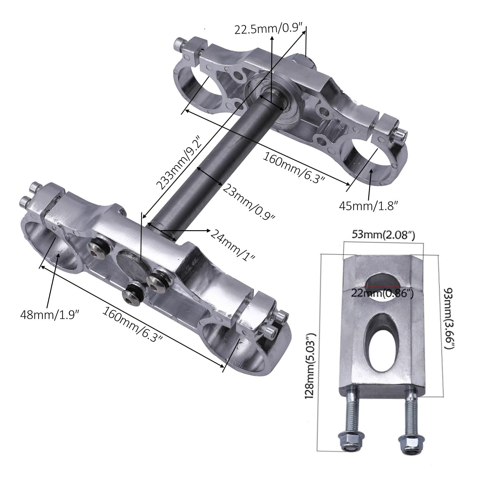 Amazon.com: Kemblawolf 45/48mm Triple Tree Clamp Steering Stem