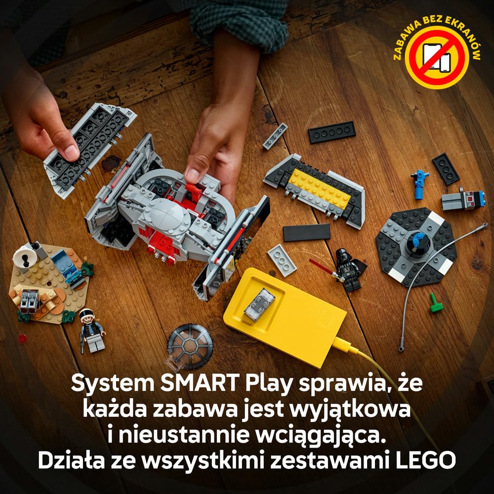 LEGO Star Wars SMART Play: Myśliwiec TIE Dartha Vadera 75421 | Interaktywna zabawka dla dzieci 8+, seria SMART Play, prezent Star Wars, klocki dla chłopca i dziewczynki, 473 elementy