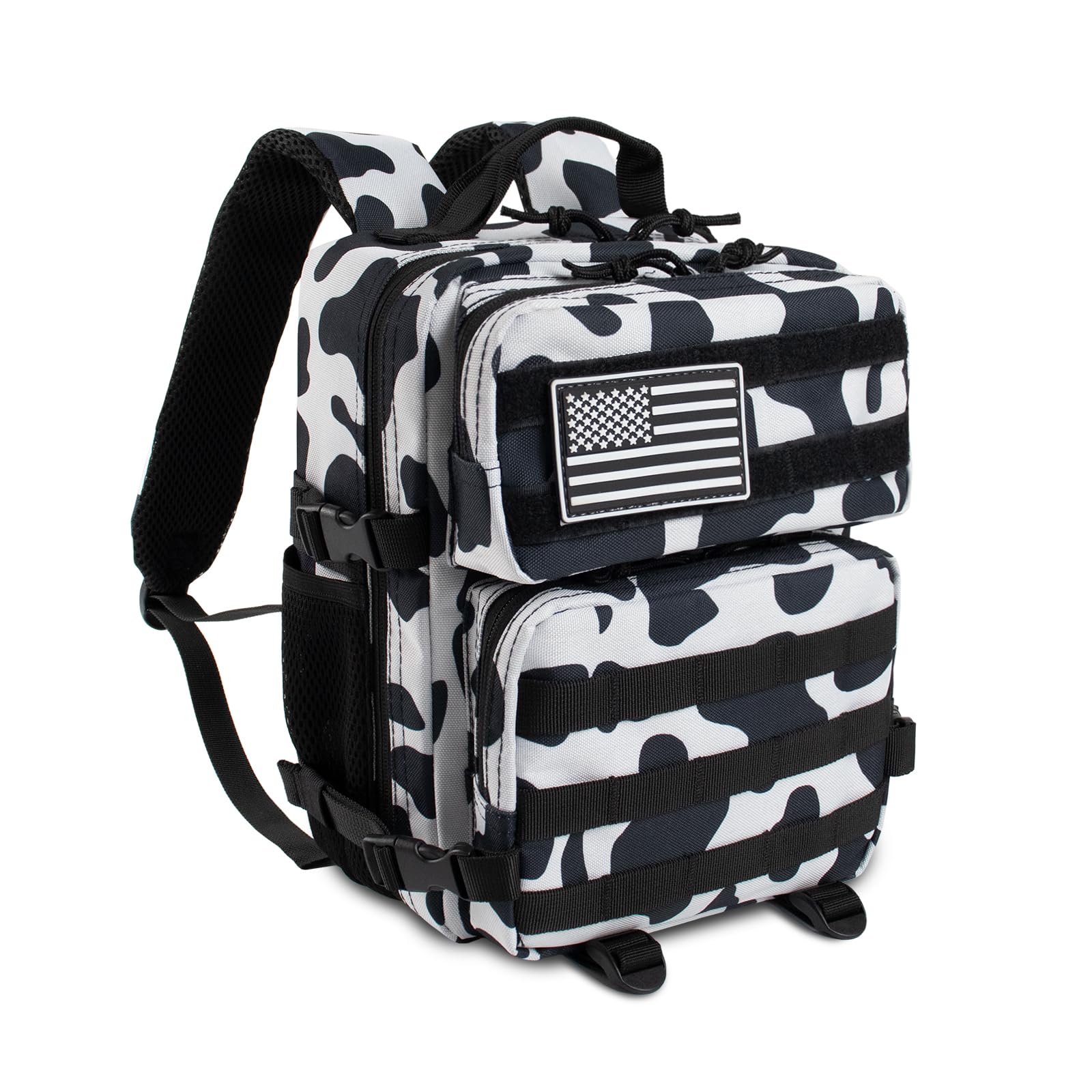 CtopxCone 12L Mini Tactical Military Backpack for Women Army Assault Pack Bag Small Rucksack with Bottle Holder Work Gym Bag - 12L Cow Print Backpack