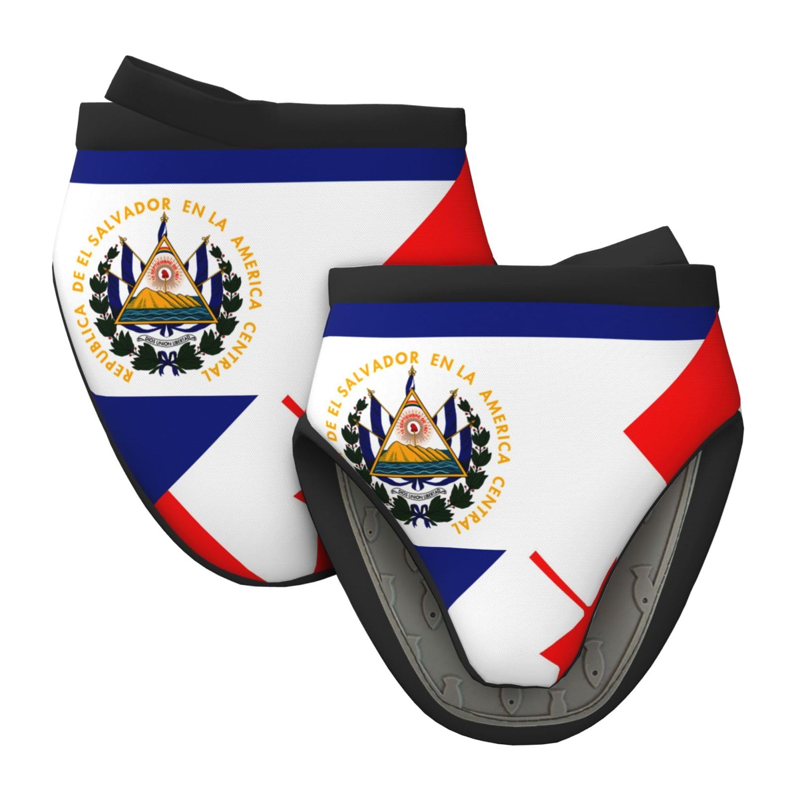 Silicone Oven Mitts, Heat and Slip Resistant Kitchen Mittens 2-Pack Set, El Salvador Canada Flag Short Soft Oven Gloves