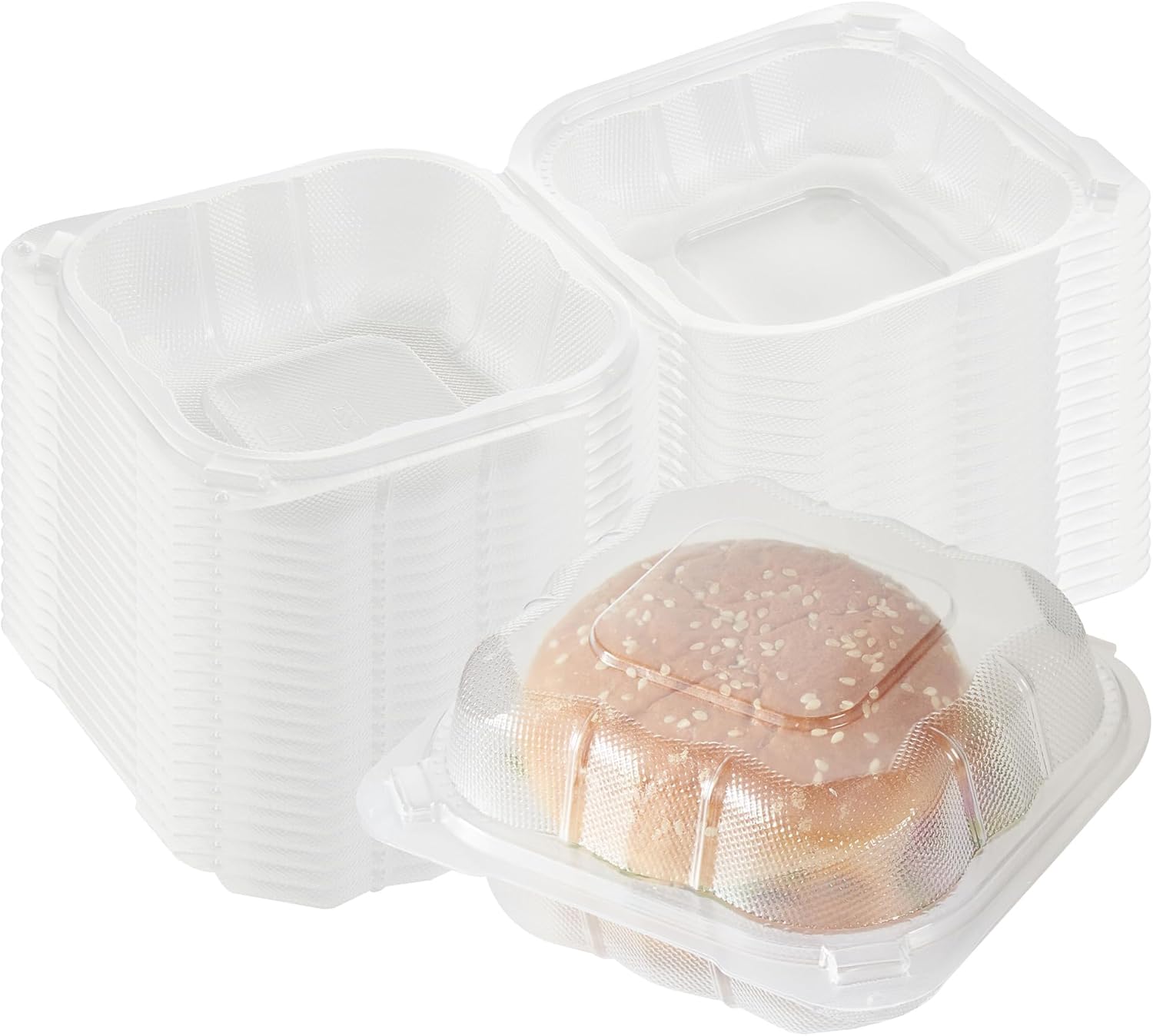 Restaurantware-Chef 101 13 Ounce Hinged Clamshell Containers, 100 Disposable Take Out Boxes - No-Fog Lids, Microwavable, Clear Plastic Meal Prep Containers, For Pastas, Salads, Or Sandwiches