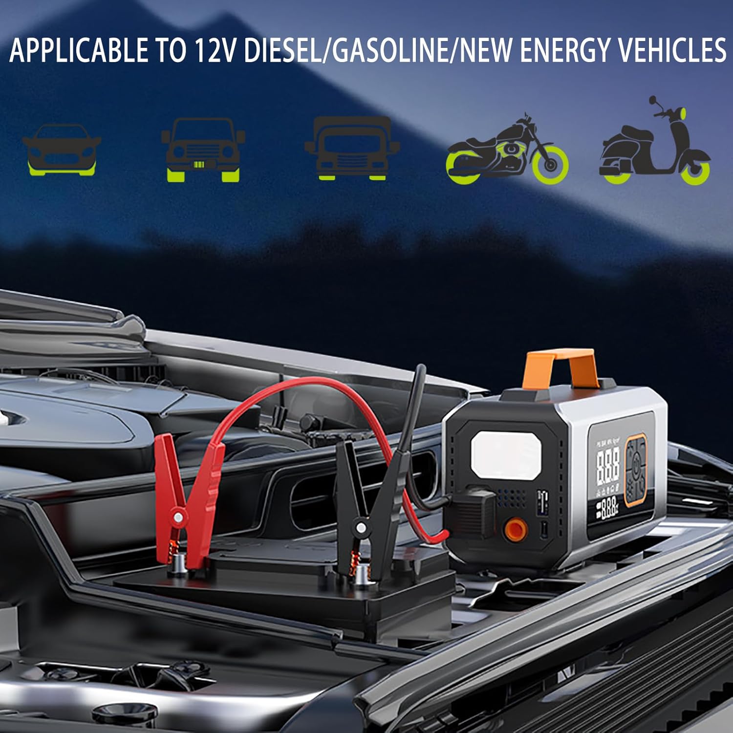 Car Emergency Power Pack for BMW X5 xDrive40i 2014-2026+, Roadside Power Device with Tire Inflator, Air Blower, Compact Vehicle Emergency Tool