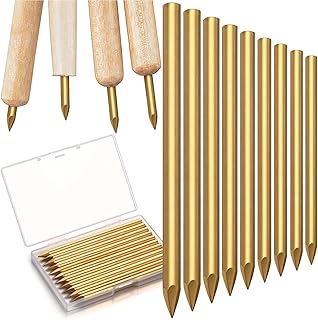 Therwen 12 Pack Brass Flint Knapping Tool 3.5 Inch Nails Flint Knapping Tools, 20d Brass Nails for Pressure Flaking Stone Tool Making Gardening Landscaping