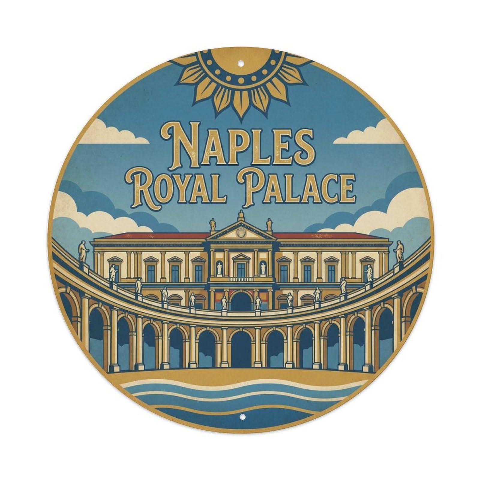 Royal Naples Italy Heritage Travel Retro Metal Tin Sign