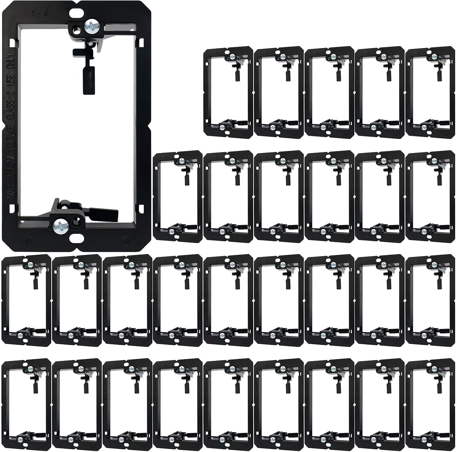 30Pack Low Voltage Mounting Bracket,Flush Mounting Wall Plate Drywall Cables Pass Through Wall Plate, for Single Gang Wall Plate, Telephone Wires, Network Cables, HDMI, Coaxial, Speaker Cables(1Gang)