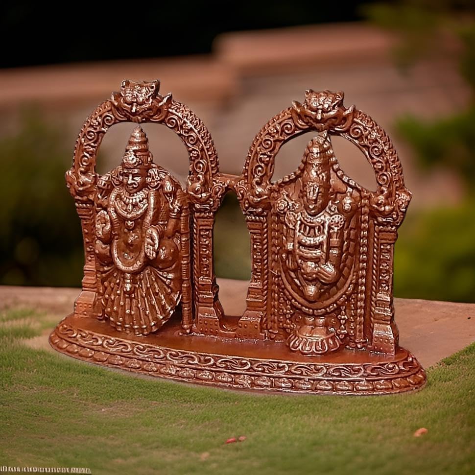 Image of Lord Balaji with Bhudevi Murti - 1.8 in - Pack of 1