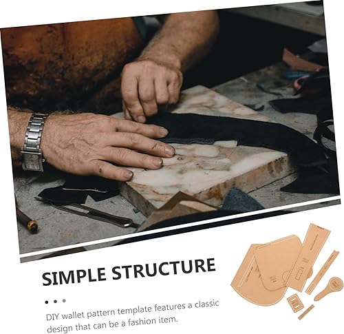 Miniatura 7 de STOBOK 1 juego de monederos de herramientas de cuero billeteras plantillas de fabricación de monederos accesorios de corte de cuero plantillas de