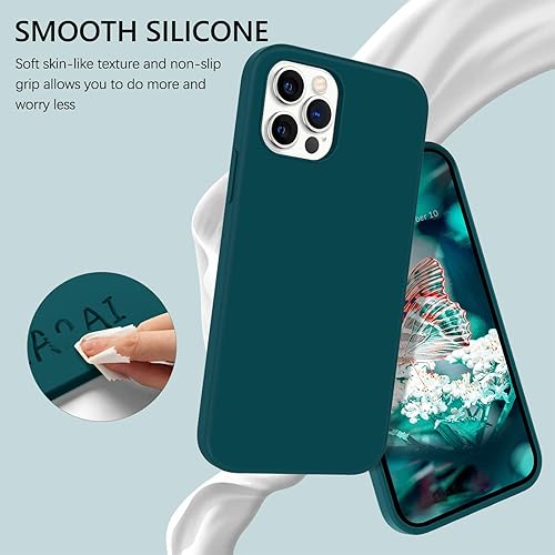Miniatura 3 de GUAGUA Funda compatible con iPhone 12 Pro Max de 6.7 pulgadas, 5G, silicona líquida, goma de gel suave, delgada, forro de microfibra, funda de cojín