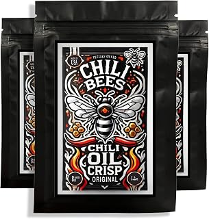 Chili Bees Chili Crisp Mix - OG (Original) 3 Pack, Makes 24 oz Chili Crisp (8oz per pack) - Just Add Oil & Spice Up Your Cuisine.