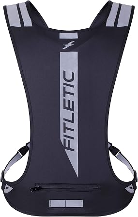 Fitletic GLO Running Vest, High Visibility Reflective Breathable Material, Safe for Work, Motorcycle, Dog Walking