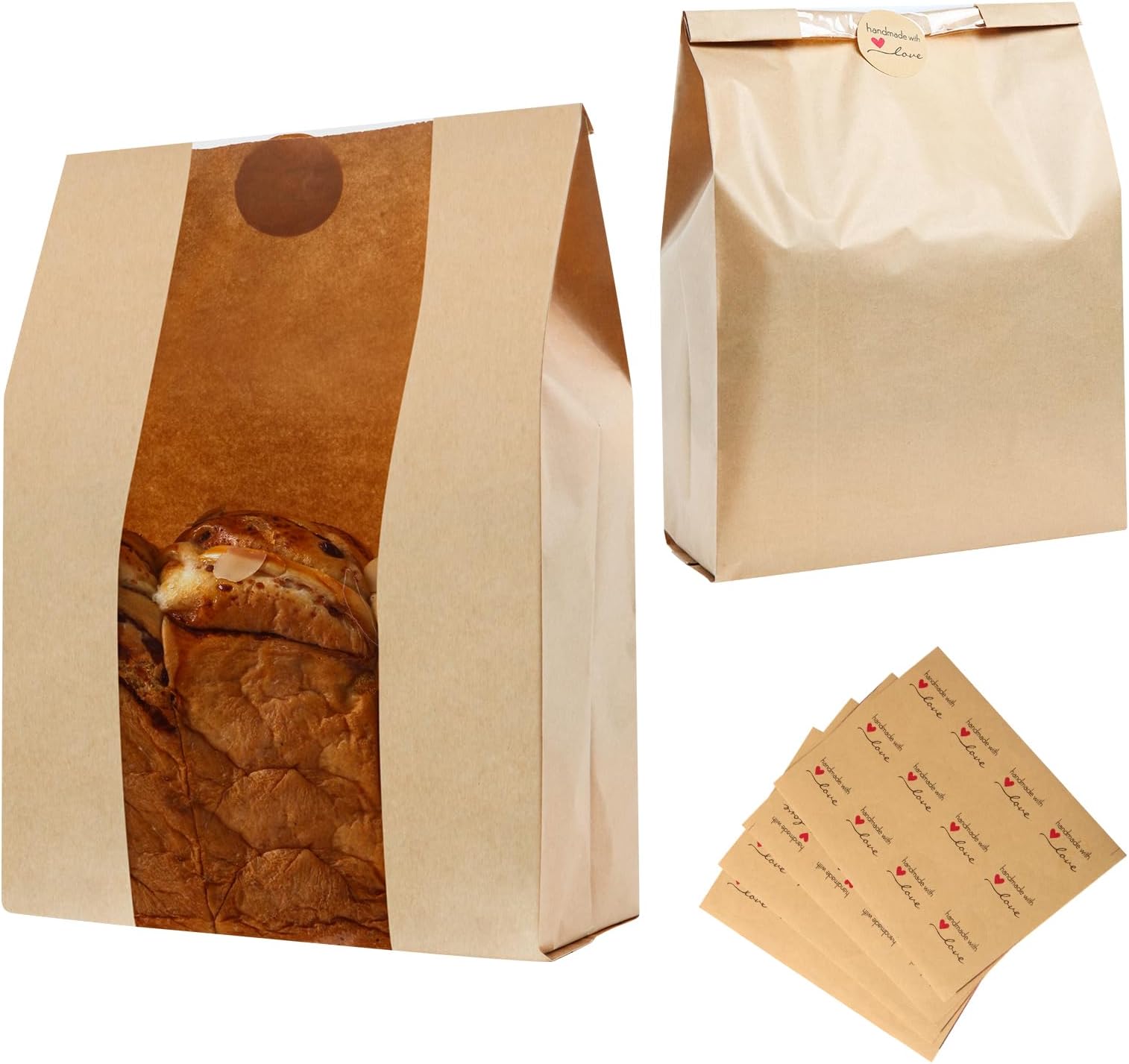 100 Pack Paper Bread Bags for Homemade Bread Sourdough