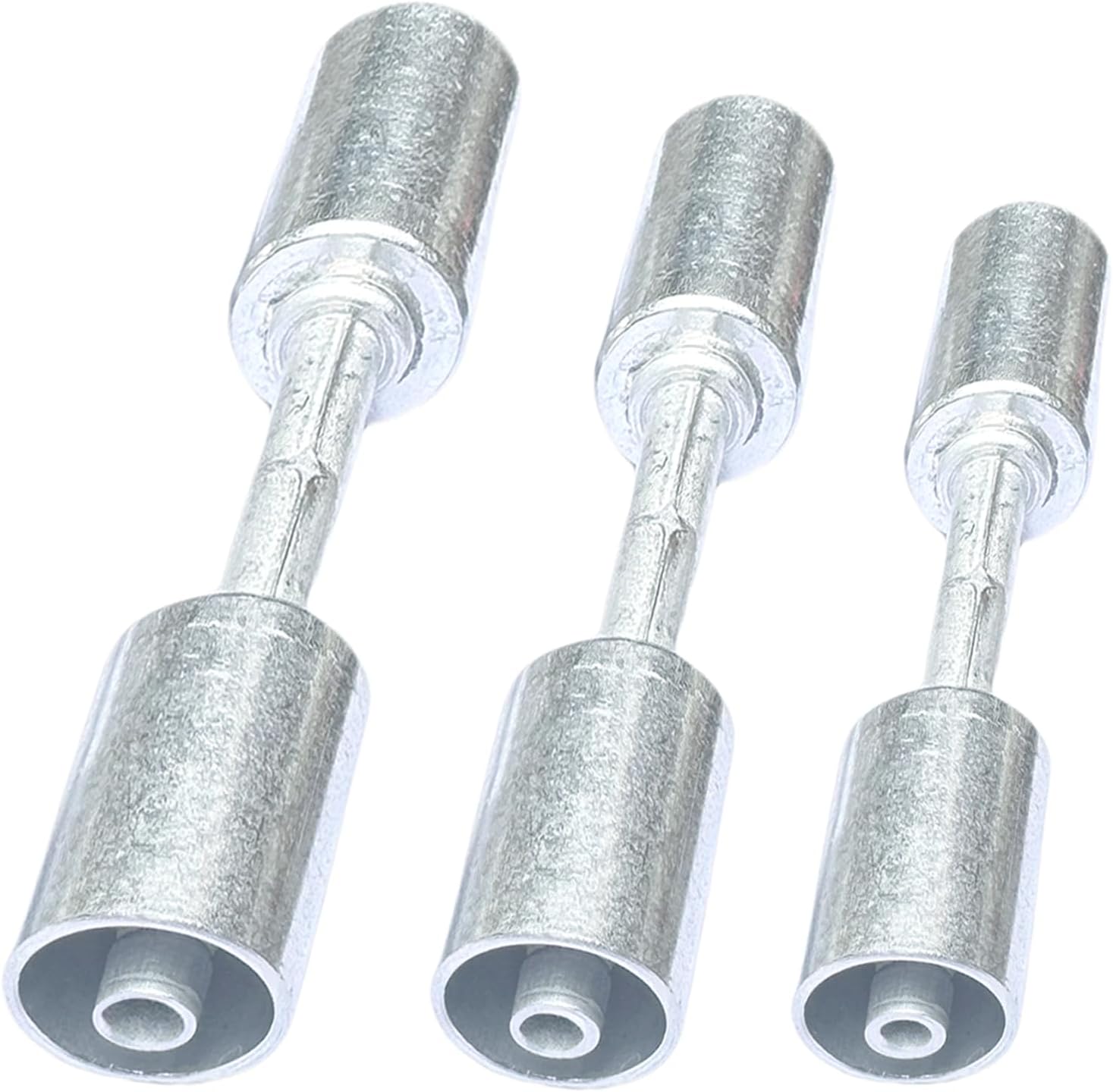 3Pcs Aluminum Automotive A/C Straight Fitting Kit (#6#8#10) For Standard Barrier Hose (5/16", 13/32", 1/2")