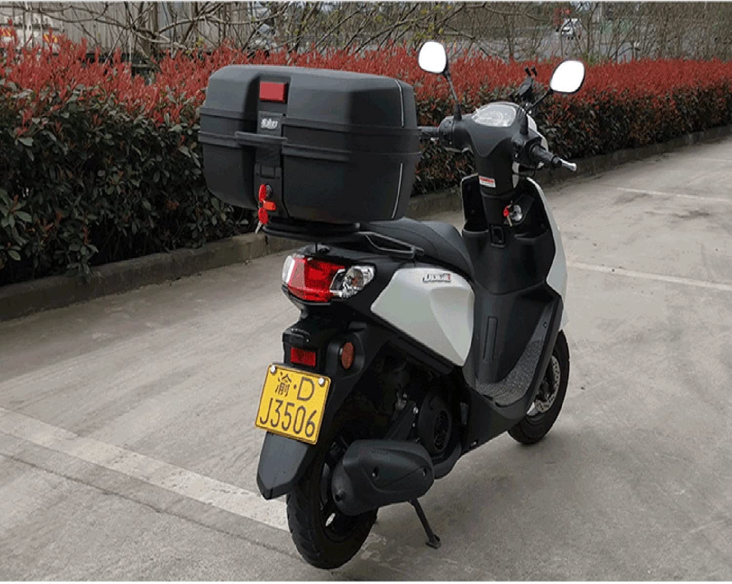 47L Top Case Motorradkoffer, Heck Koffer, Fahrradbox Motorrad Roller Rollerkoffer Topcase Koffer Passend Für 2 Helme Topcase (Color : Schwarz)